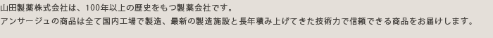 山田製薬株式会社は、100年の歴史をもつ製薬会社です。医薬品水準の製造設備と技術力で信頼できる商品をお届けします。
