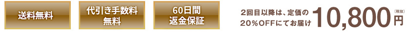 送料無料
代引手数料無料
60日間返金保証
2回目以降は、定価の20％OFFにてお届け
11，340円（税抜）