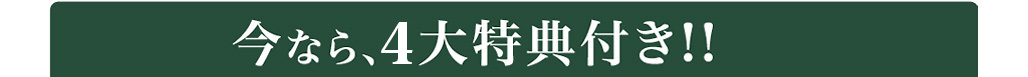 今なら、4大特典付き!!