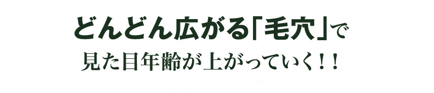 どんどん広がる「毛穴」で
見た目年齢が上がっていく！！