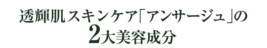 透輝肌スキンケア「アンサージュ」の
2大美容成分