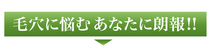 毛穴に悩む あなたに朗報！！