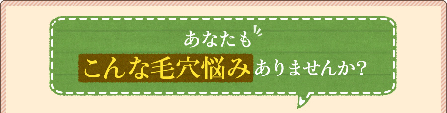 あなたもこんな毛穴悩みありませんか?