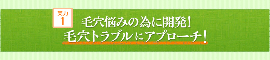 実力１：毛穴悩みの為に開発！毛穴トラブルにアプローチ！