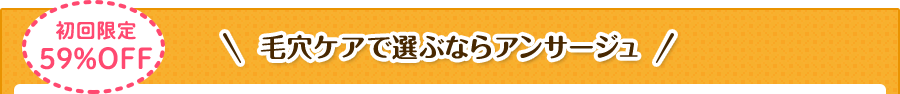 初回限定 59%OFF　毛穴ケアで選ぶならアンサージュ