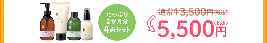 たっぷり 2か月分 4点セット　通常13,500円(税抜)→5,500円（税抜）